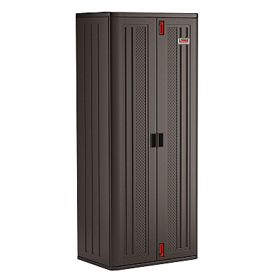 Suncast Commercial Tall Storage Cabinet, Five Shelves: One Fixed, Four Adjustable, 30" x 20.25" x 72", Gray (SUABMCCPD7204)