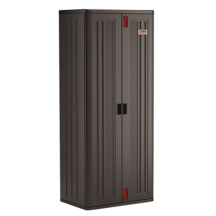 Suncast Commercial Tall Storage Cabinet, Five Shelves: One Fixed, Four Adjustable, 30" x 20.25" x 72", Gray (SUABMCCPD7204)