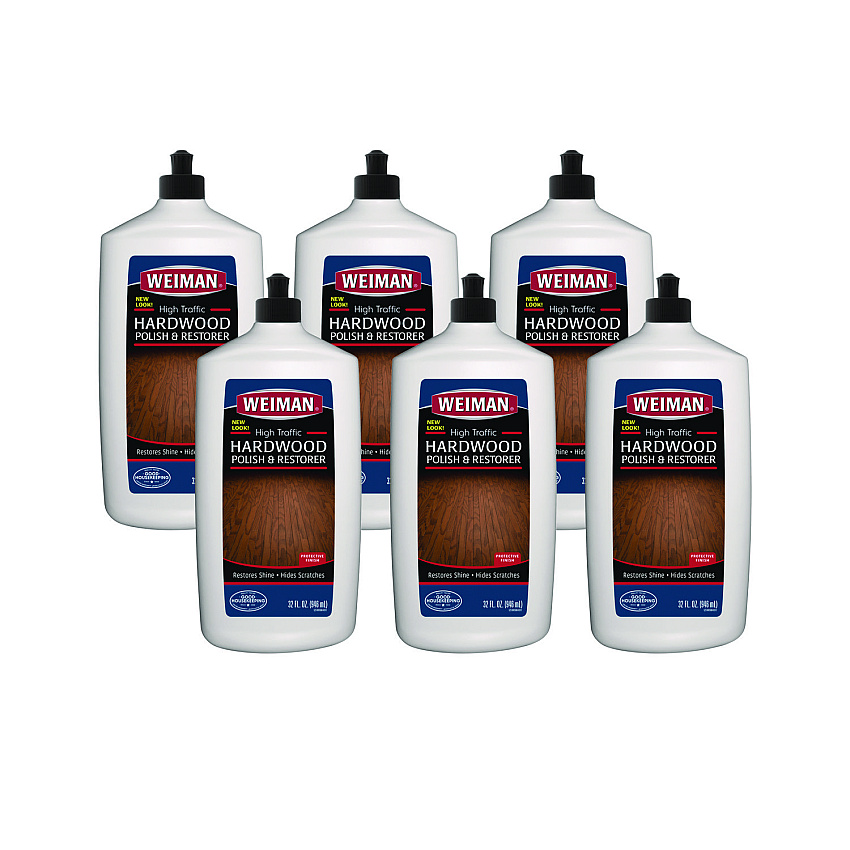 WEIMAN High Traffic Hardwood Polish and Restorer, 32 oz Squeeze Bottle, 6/Carton (WMN523)