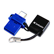 Verbatim Store n' Go Dual USB 3.2 Gen 1 Flash Drive for USB-C Devices, Blue (VER71275)
