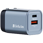 Verbatim 35 W 2-Port GaN Wall Charger, Black/Gray (VER32200)
