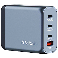 Verbatim 100 W 4-Port GaN Wall Charger, Black/Gray (VER32202)