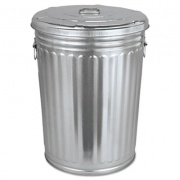 Magnolia Brush Pre-Galvanized Trash Can with Lid, Round, Steel, 20 gal, Gray (20GALLONWLID)