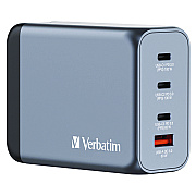 Verbatim 200 W 4-Port GaN Wall Charger, Black/Gray (VER32204)