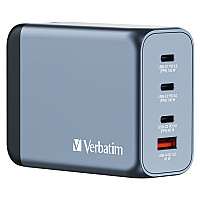 Verbatim 200 W 4-Port GaN Wall Charger, Black/Gray (VER32204)