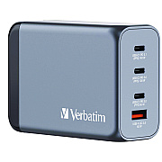 Verbatim 240 W 4-Port GaN Wall Charger, Black/Gray (VER32205)
