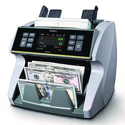 Kolibri KBR1500V2 Mixed Denomination Cash Counter, 1,200 Bills/min, 9.5 x 11 x 10.4, Gray