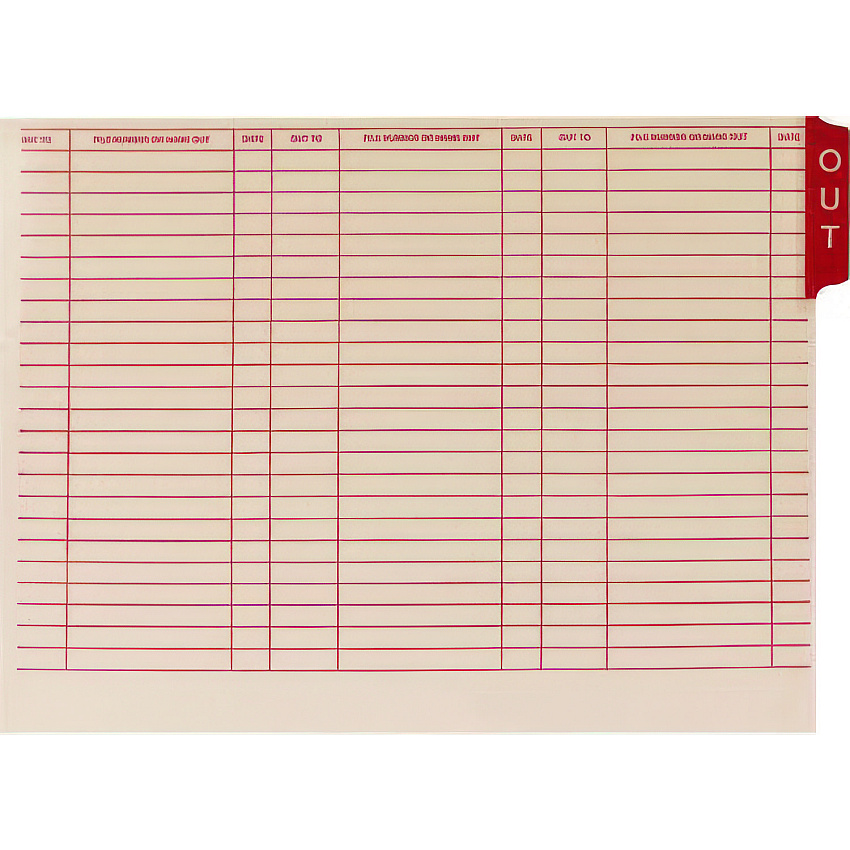 Medical Arts Press End Tab Out Cards, 12.25 x 9.5, Manila/Red, 100/Box (MAQ32055)