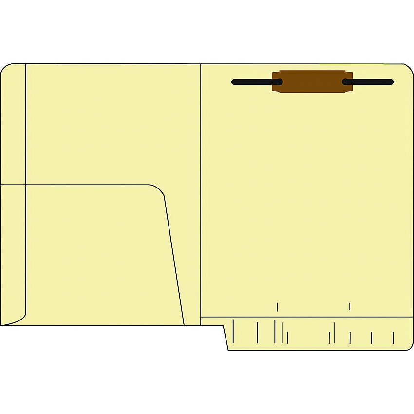Medical Arts Press End Tab Pocket Folder, 2" Expansion, 1 Fastener, Letter Size, Manila Exterior, 50/Box (MAQ50651)