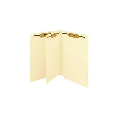 Medical Arts Press Reinforced End Tab File Folder, 0.75" Expansion, 1 Divider, 4 Fasteners, Letter Size, Manila Exterior, 200/Box (MAQ52353B)