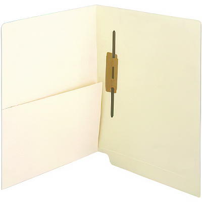 Medical Arts Press End Tab Fastener Pocket Folder, 1 Horizontal Fastener, Letter Size, Manila Exterior, 50/Box (MAQ52408)
