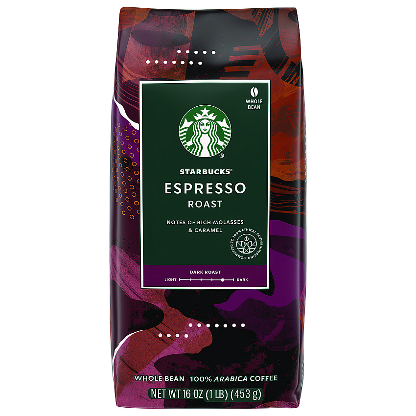 Starbucks Whole Bean Coffee, Dark Espresso Roast, 16 oz Bag (SBK11017855)