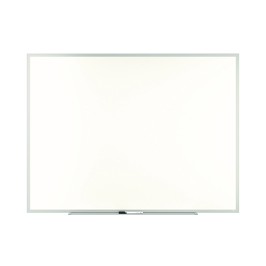 TRU RED Melamine Dry Erase Board, 48" x 36", White Surface, Gray/Natural Aluminum Frame (TR59354)