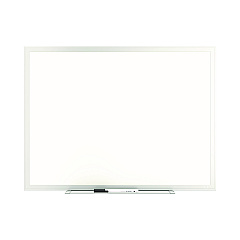 TRU RED Melamine Dry Erase Board, 24" x 18", White Surface, Gray/Natural Aluminum Frame (TR59356)