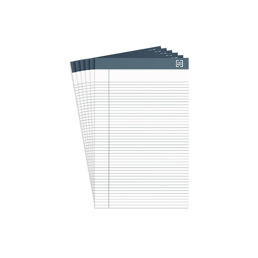 TRU RED Notepads, Narrow Rule, 50 White 5 x 8 Sheets, 6/Pack (TUDTR59900)
