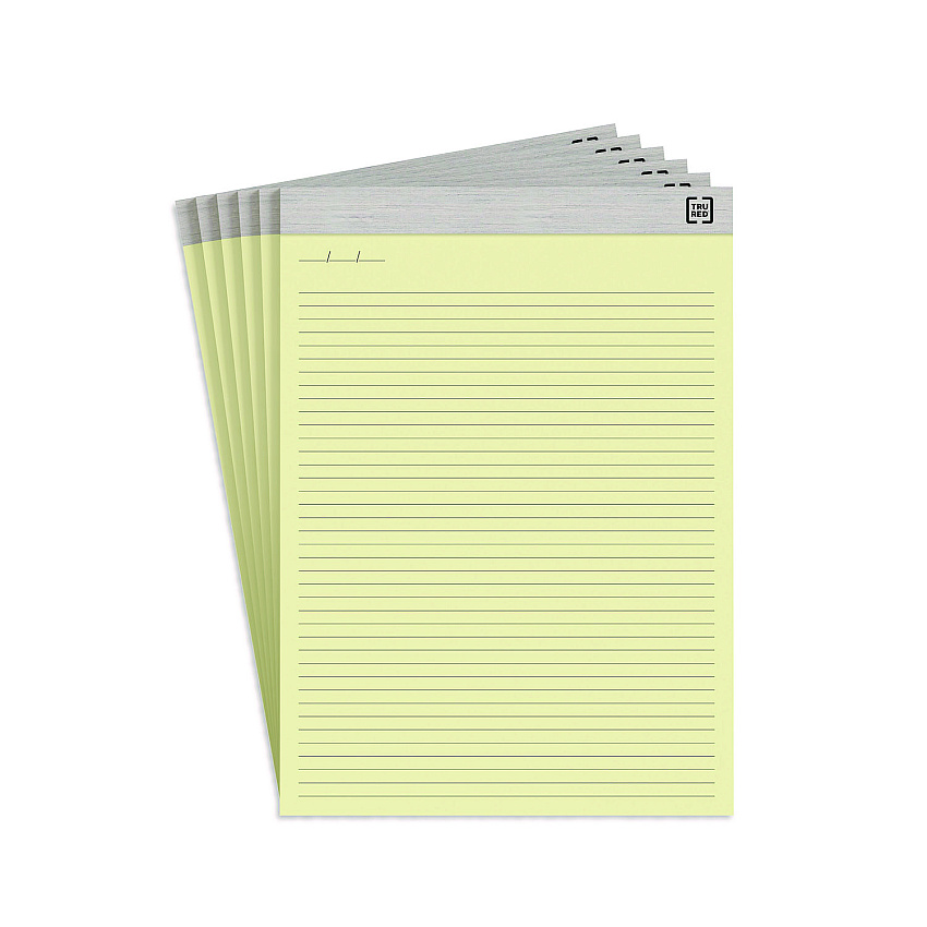 TRU RED Notepads, Narrow Rule, 50 Canary Yellow 8.5 x 11.75 Sheets, 6/Pack (TUDTR59921)