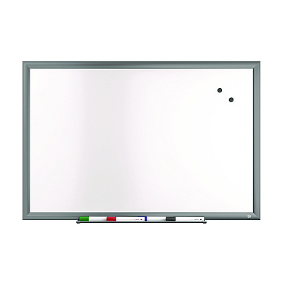 TRU RED Magnetic Porcelain Dry Erase Board, 36 x 24, White Surface, Gray/Silver Aluminum Frame (TUDTR61184)