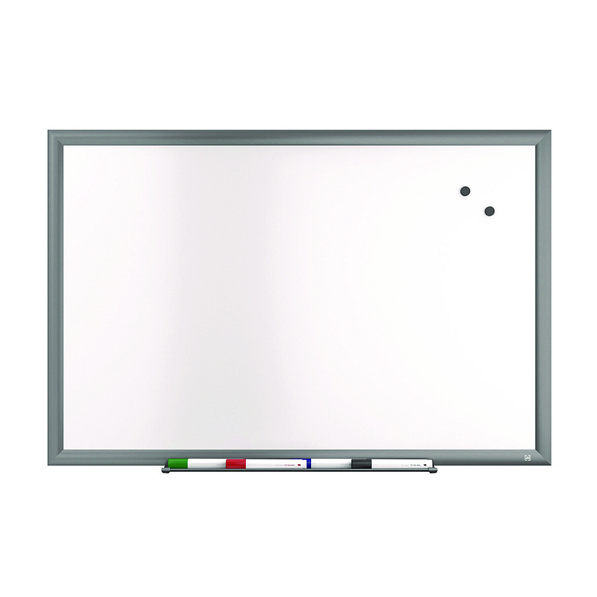 TRU RED Magnetic Porcelain Dry Erase Board, 36 x 24, White Surface, Gray/Silver Aluminum Frame (TUDTR61184)