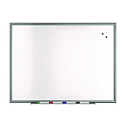 TRU RED Magnetic Porcelain Dry Erase Board, 48" x 36", White Surface, Gray/Natural Aluminum Frame (TR61185)