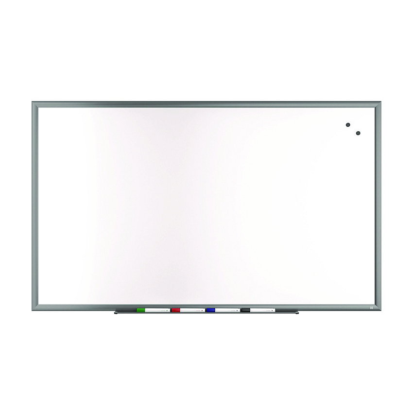 TRU RED Magnetic Porcelain Dry Erase Board, 60 x 36, White Surface, Gray/Silver Aluminum Frame (TUDTR61186)