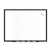 TRU RED Magnetic Porcelain Dry Erase Board, 48" x 36", White Surface, Black Aluminum Frame (TR61189)