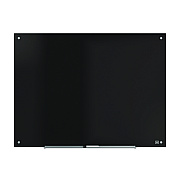 TRU RED Tempered Glass Dry Erase Board, 48" x 36", Black Surface (TR61200)