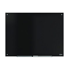 TRU RED Tempered Glass Dry Erase Board, 48" x 36", Black Surface (TR61200)
