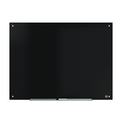 TRU RED Tempered Glass Dry Erase Board, 48" x 36", Black Surface (TR61200)