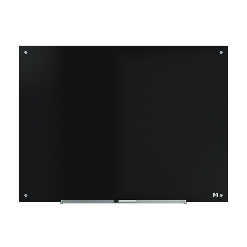 TRU RED Tempered Glass Dry Erase Board, 48" x 36", Black Surface (TR61200)