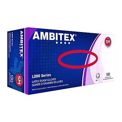 AMBITEX L200 Series Powder-Free Latex Gloves, 5 mil, Small, Cream, 100/Box (TXILSM200)