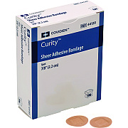 Curity Sheer Plastic Adhesive Bandages, Round Spot, 0.88 x 0.88, Clear, 100/Box (UMIKCFB0193LF)