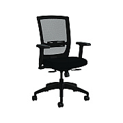 Allsteel Quip Ergonomic Mesh Back Swivel Task Chair, Supports Up to 300 lb, Black Seat, Carbon Back, Black Base (ASZSTNOBLK)