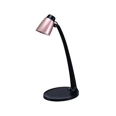 BLACK+DECKER Modern LED Desk Lamp, Black/Rose Gold (BLDVLED1814BD)