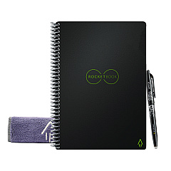 Rocketbook Core Smart Notebook, College Rule, Infinity Black Cover, (18) 8.8 x 6 Sheets (RKBEVR2ERCAFR)
