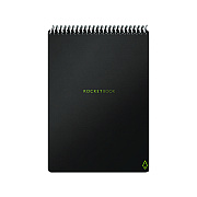 Rocketbook Flip Smart Notepad, Black Cover, Lined/Dot Grid Rule, 6 x 8.8, White, 18 Sheets (RKBFLPERCAFR)