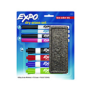 EXPO Low-Odor Dry Erase Marker Set, Assorted Tip Types, Assorted Colors (SAN1930717)
