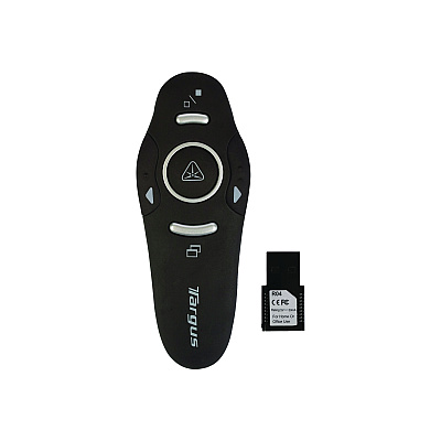 Targus Wireless USB Presenter with Laser Pointer, Class 2, 50 ft Range, Black (AMP16US)