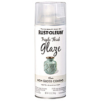 Rust-Oleum Specialty Triple Thick Glaze Spray Paint, High Gloss Clear, 12 oz Aerosol Can, 6/Carton (301416)