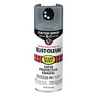 Rust-Oleum Stops Rust 5-in-1 Spray Paint, Satin Coastal Gray, 12 oz Aerosol Can (376872EA)