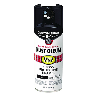 Rust-Oleum Stops Rust 5-in-1 Spray Paint, Gloss Black, 12 oz Aerosol Can (376884EA)