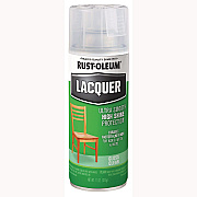 Rust-Oleum Specialty Lacquer Spray Paint, Gloss Clear, 12 oz Aerosol Can, 6/Carton (1906830)