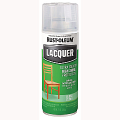 Rust-Oleum Specialty Lacquer Spray Paint, Gloss Clear, 12 oz Aerosol Can, 6/Carton (1906830)