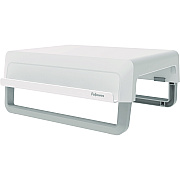 Fellowes Breyta Monitor Stand, 13.94" x 11.97" x 3.25" to 6", White, Supports 33 lbs (FEL100098565)