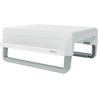 Fellowes Breyta Monitor Stand, 13.94" x 11.97" x 3.25" to 6", White, Supports 33 lbs (FEL100098565)
