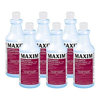 Maxim AFBC Acid-Free Restroom Cleaner, Safe-to-Ship, Fresh Scent, 32 oz Bottle, 6/Carton (MLB03600086)