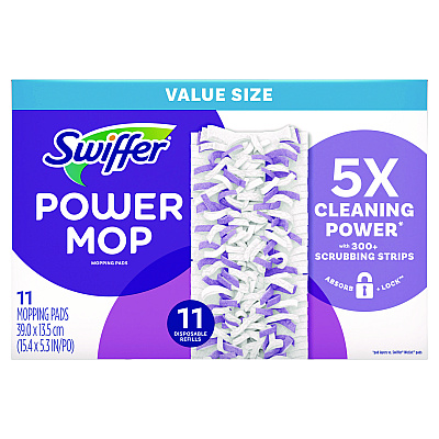 Swiffer PowerMop Mopping Pads, 11.41 x 5.31, 11/Box, 2 Boxes/Carton (PGC12868)