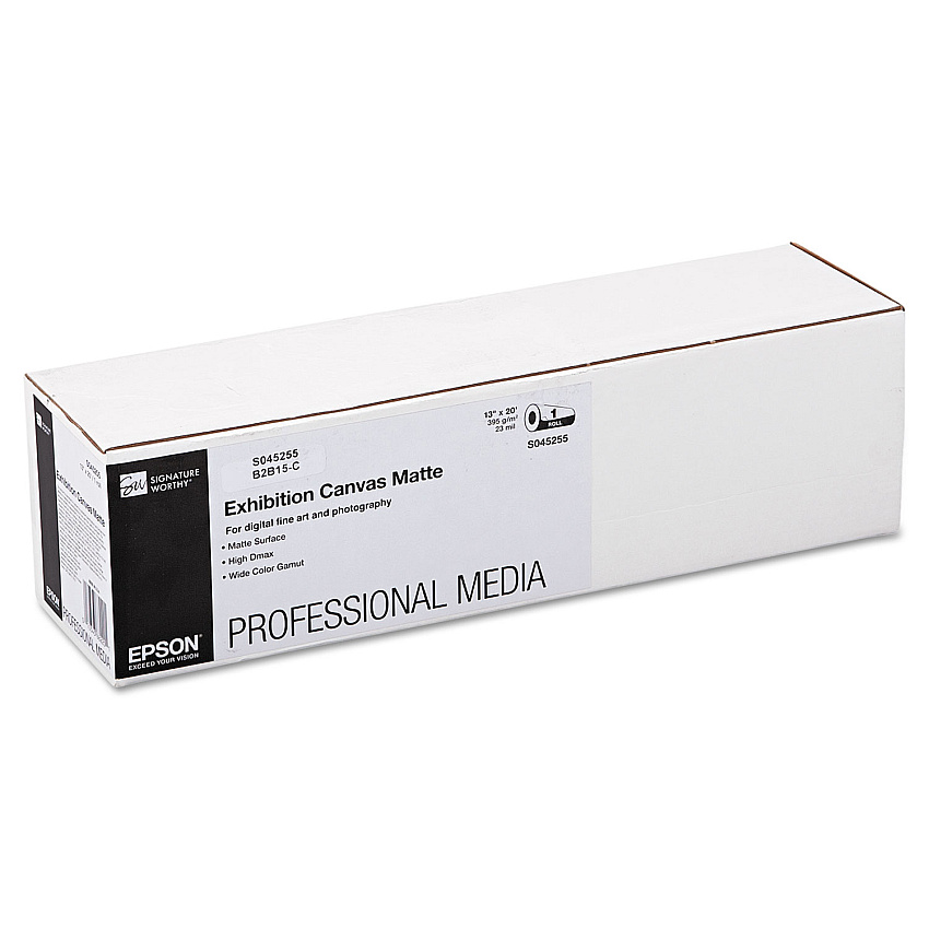 Epson Exhibition Canvas, 23 mil, 13" x 20 ft, Matte White (S045255)