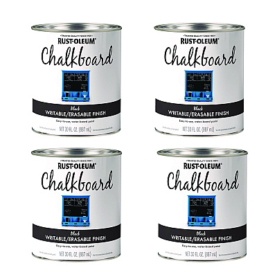 Rust-Oleum Chalkboard Paint, Matte Black, Quart Can, 4/Carton (301450)