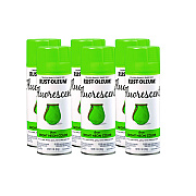 Rust-Oleum Specialty Fluorescent Spray Paint, Flat Fluorescent Green, 11 oz Aerosol Can, 6/Carton (342417)