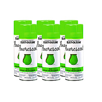 Rust-Oleum Specialty Fluorescent Spray Paint, Flat Fluorescent Green, 11 oz Aerosol Can, 6/Carton (342417)